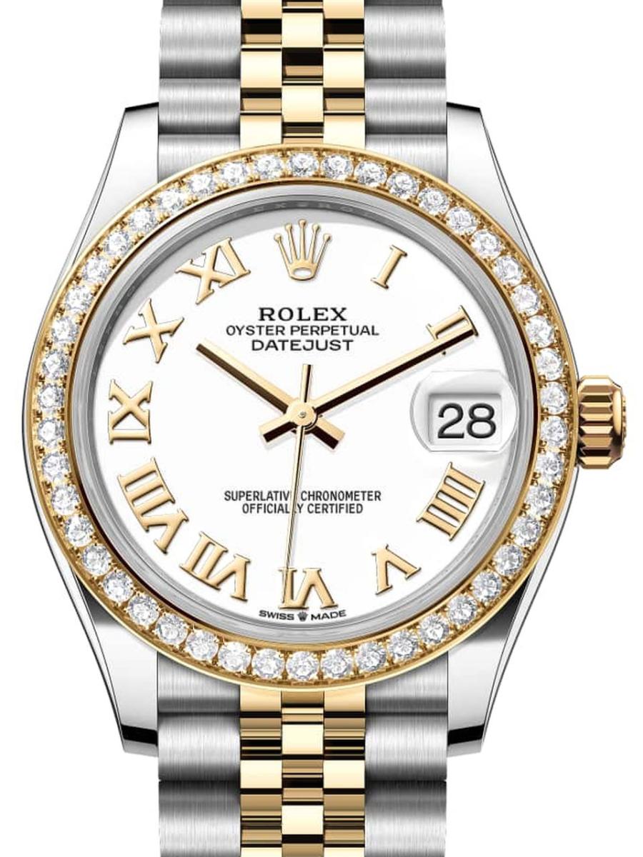 ロレックス デイトジャスト 278383rbr-0002 ホワイト オイスター、31 mm、オイスタースチール＆イエローゴールド、ダイヤモンド 278383RBR レディース　31ｍｍ　キャリバー 2236　パワーリザーブ 約55時間　オイスターブレス(新品未使用)