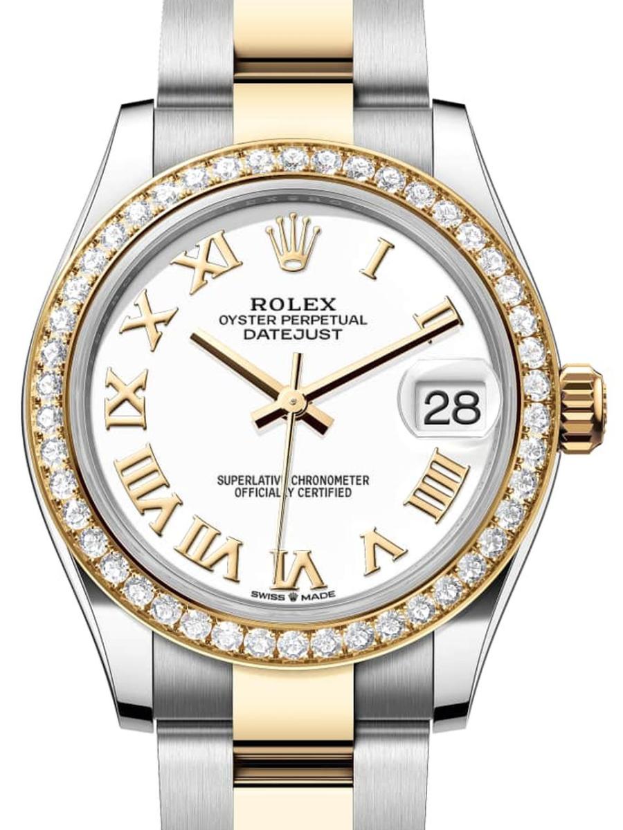 ロレックス デイトジャスト 278383rbr-0001 ホワイト オイスター、31 mm、オイスタースチール＆イエローゴールド、ダイヤモンド 278383RBR レディース　31ｍｍ　キャリバー 2236　パワーリザーブ 約55時間　オイスターブレス(新品未使用)
