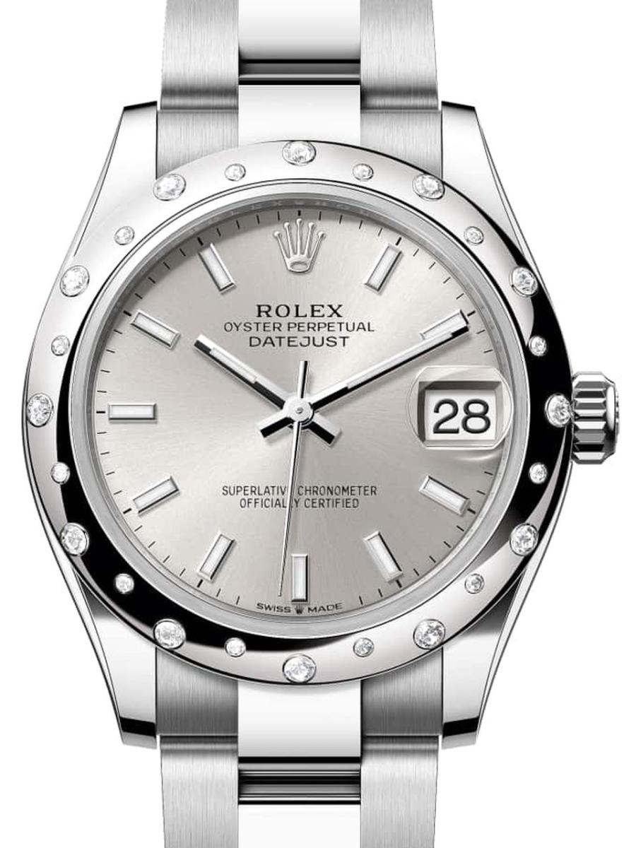 ロレックス デイトジャスト 278344rbr-0013 シルバー オイスター、31 mm、オイスタースチール＆ホワイトゴールド、ダイヤモンド 278344RBR レディース　31ｍｍ　キャリバー 2236　パワーリザーブ 約55時間　オイスターブレス(新品未使用)