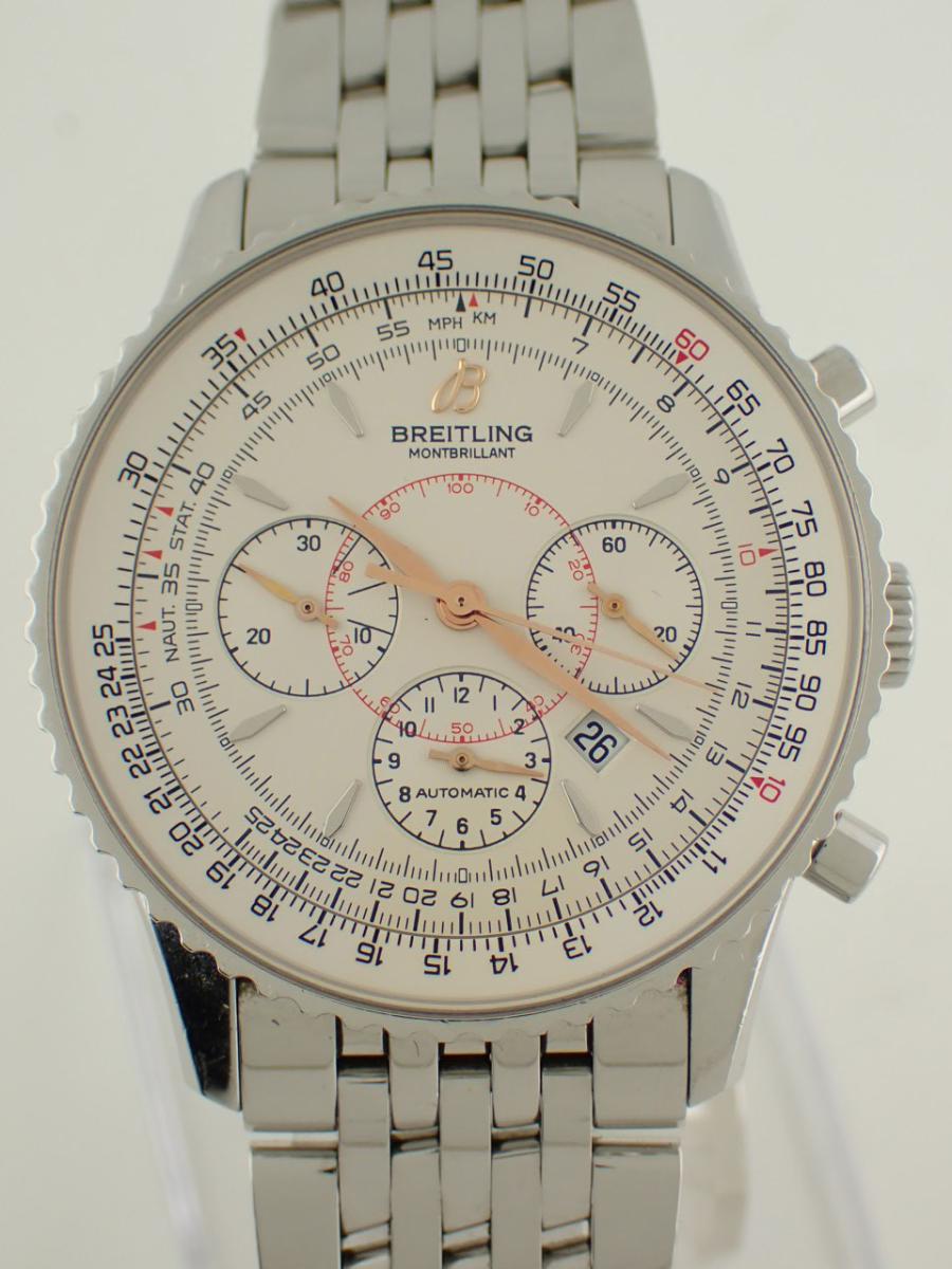 ブライトリング モンブリラン A417G34NP シルバー 38mm、クロノグラフ、デイト(A※中古)
