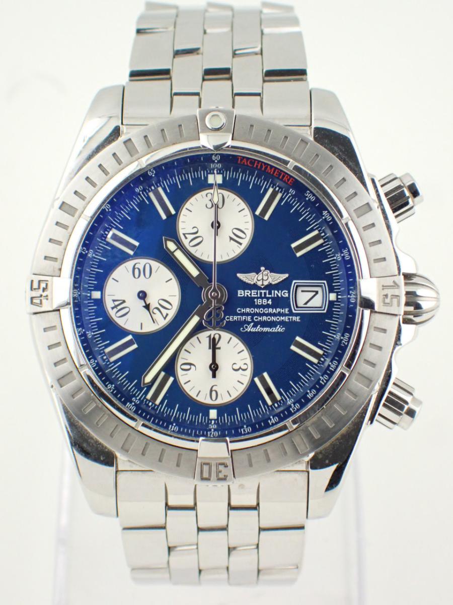 ブライトリング クロノマット A13356 ブルー 44mm、クロノグラフ、デイト(A※中古)
