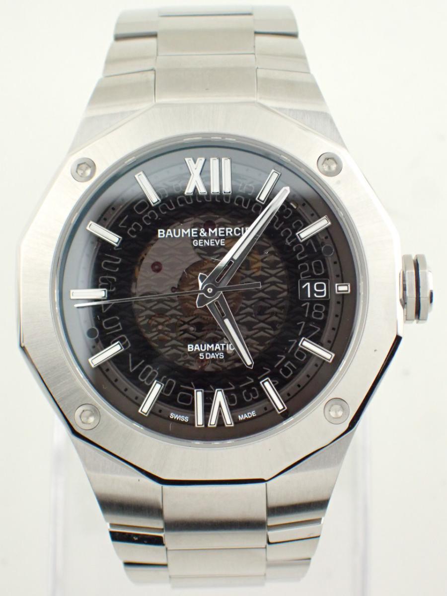 ボーム＆メルシェ リビエラ 10702 ブラック 42mm、デイト、メンズ(A※中古)