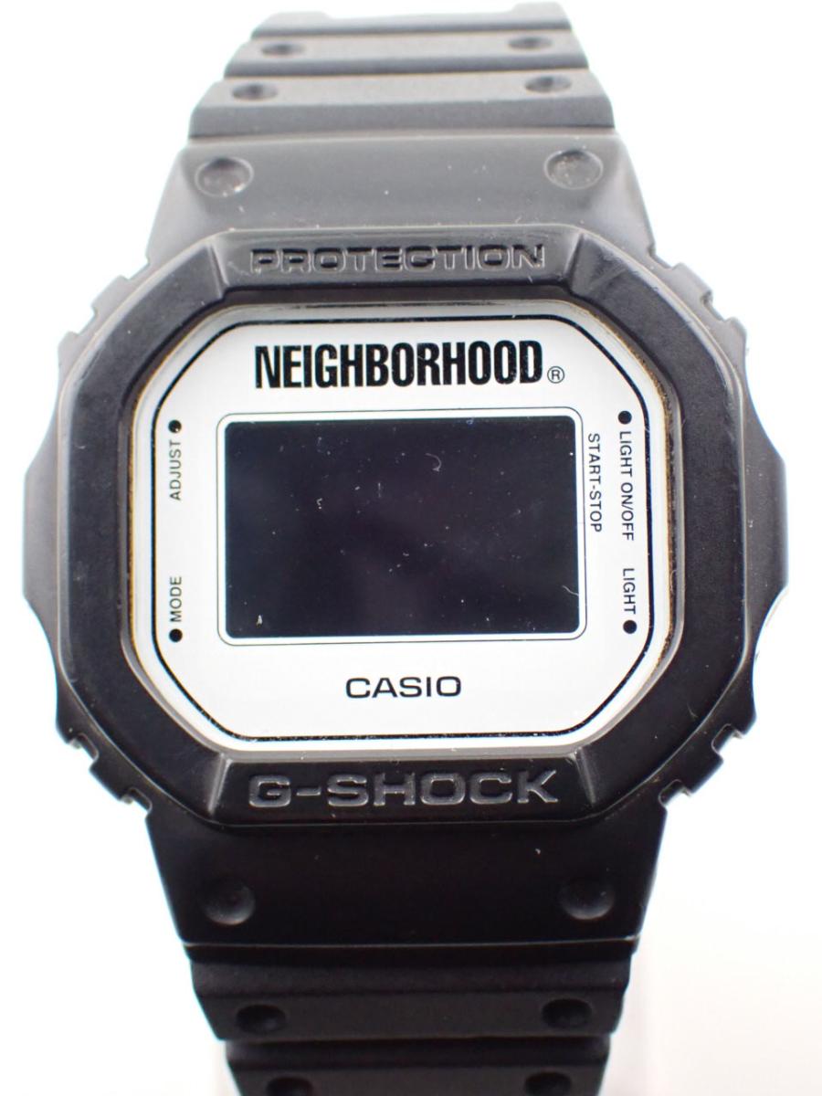 カシオ G-SHOCK DW-5600VT デジタル ネイバーフッドコラボ、デジタル文字盤、メンズ(A※中古)