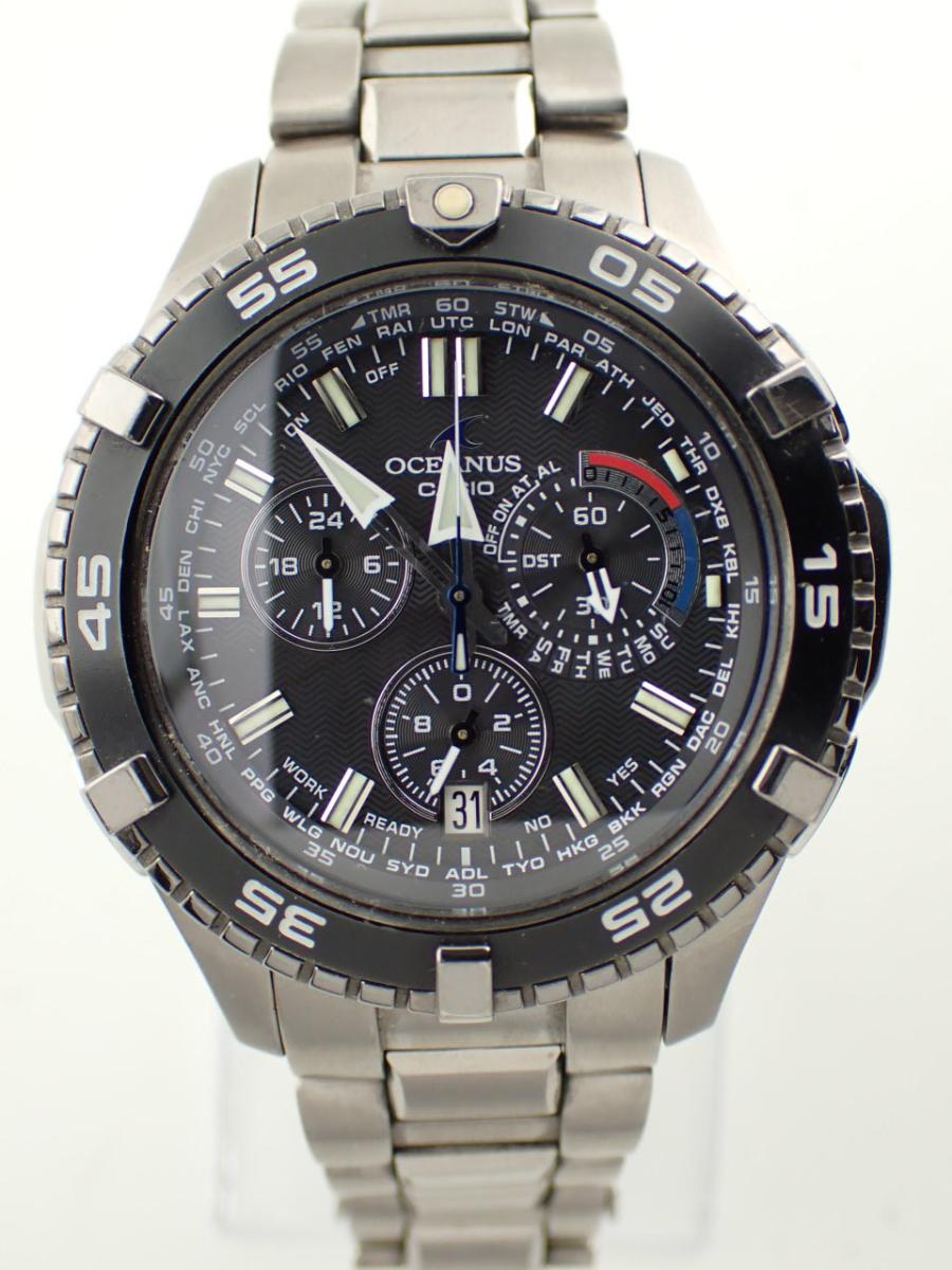 カシオ オシアナス OCW-P500TDJ-1A1JF ブラック オシアナス カシャロ クロノグラフ　ブラックダイヤル メンズ　46.5mm　(A※中古)