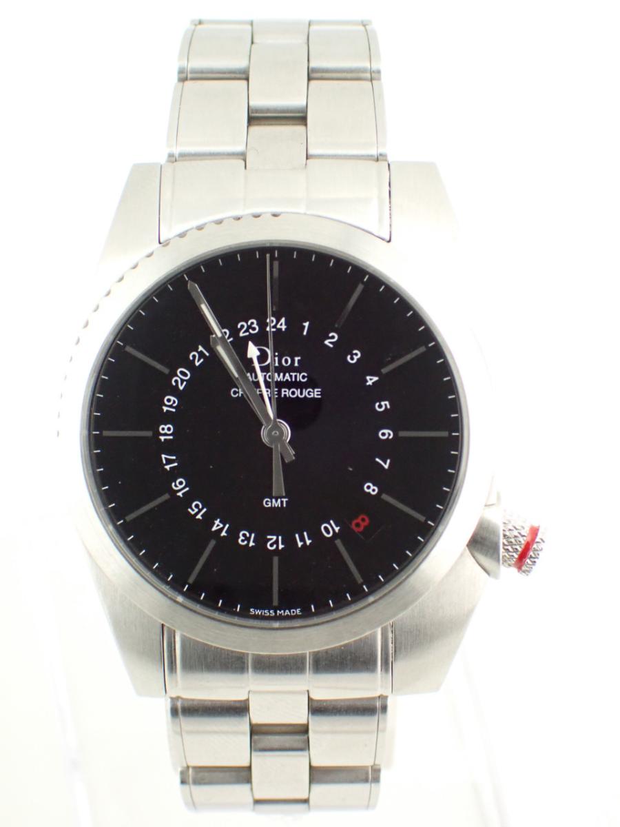 ディオール シフルルージュGMT CD084210 ブラック ２タイムゾーンＧＭＴ、シースルーバック、38mm(A※中古)