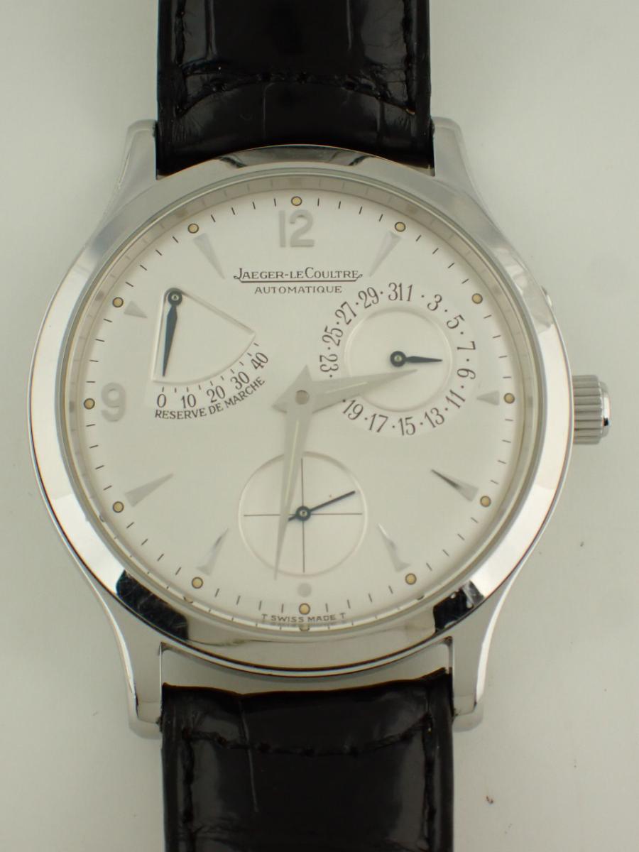 ジャガールクルト マスター 140.8.93 シルバー 37mm、パワーリザーブ、レザーストラップ(A※中古)