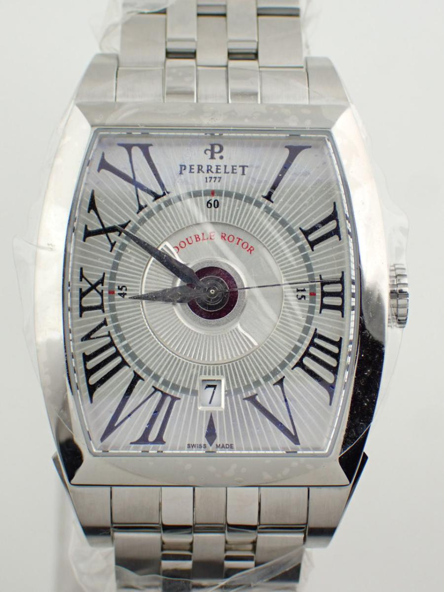 ペルレ ダブルローター A1029/A シルバー 36mm、デイト、(A※中古)