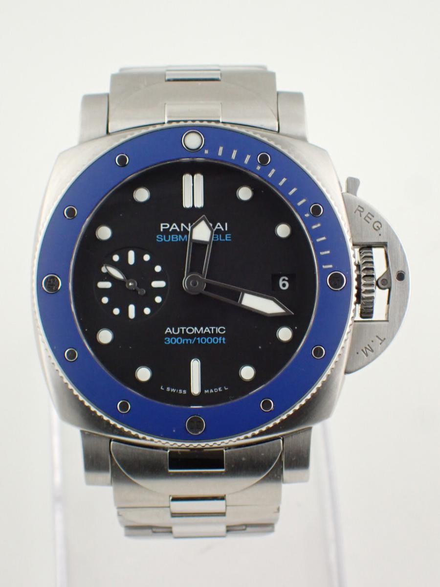 パネライ サブマーシブル PAM01209 ブラック デイト、スモールセコンド、セラミックベゼル(A※中古)
