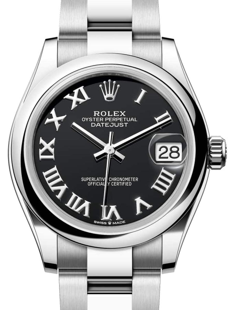 ロレックス デイトジャスト 278240-0001 ブライトブラック オイスター、31 mm、オイスタースチール 278240 レディース　31ｍｍ　キャリバー 2236　パワーリザーブ 約55時間　オイスターブレス(新品未使用)
