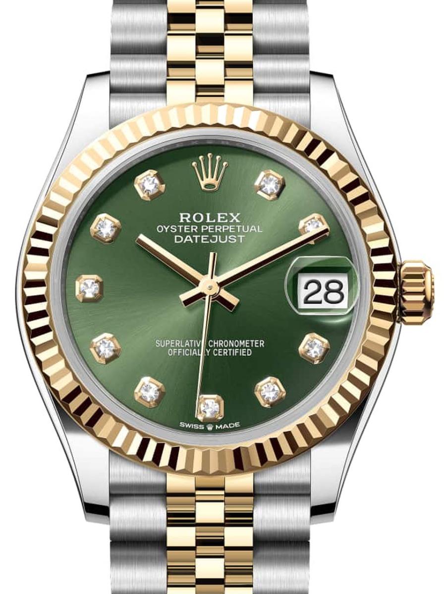ロレックス デイトジャスト 278273-0030 オリーブグリーン オイスター、31 mm、オイスタースチール＆イエローゴールド 278273 レディース　31ｍｍ　キャリバー 2236　パワーリザーブ 約55時間　オイスターブレス(新品未使用)