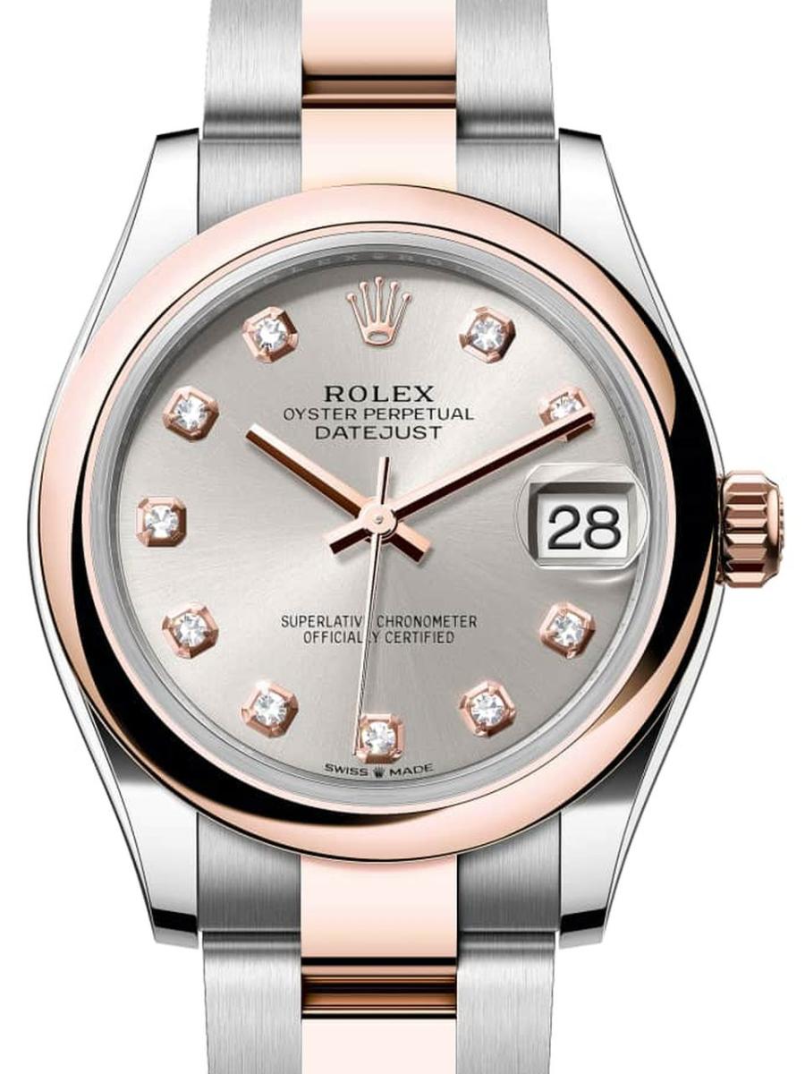ロレックス デイトジャスト 278241-0015 シルバー オイスター、31 mm、オイスタースチール＆エバーローズゴールド 278241 レディース　31ｍｍ　キャリバー 2236　パワーリザーブ 約55時間　オイスターブレス(新品未使用)