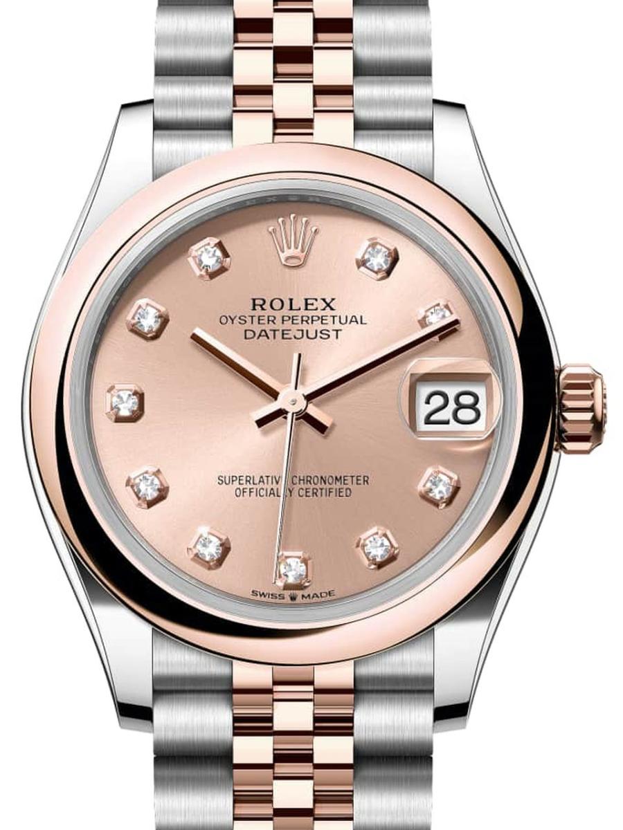 ロレックス デイトジャスト 278241-0024 ロゼ オイスター、31 mm、オイスタースチール＆エバーローズゴールド 278241 レディース　31ｍｍ　キャリバー 2236　パワーリザーブ 約55時間　オイスターブレス(新品未使用)