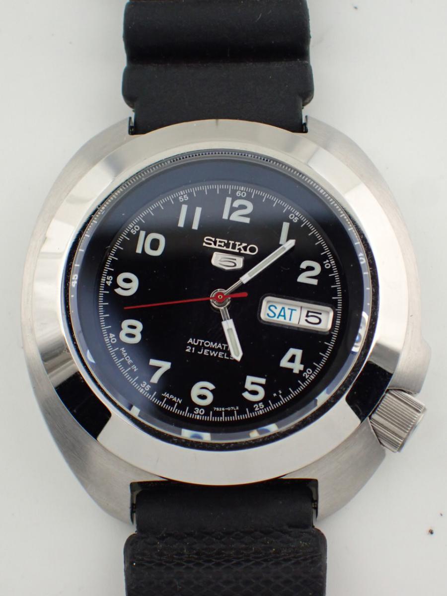 セイコー 5スポーツ SNKK35J ブラック デイデイト、ラバーストラップ、メンズ(A※中古)