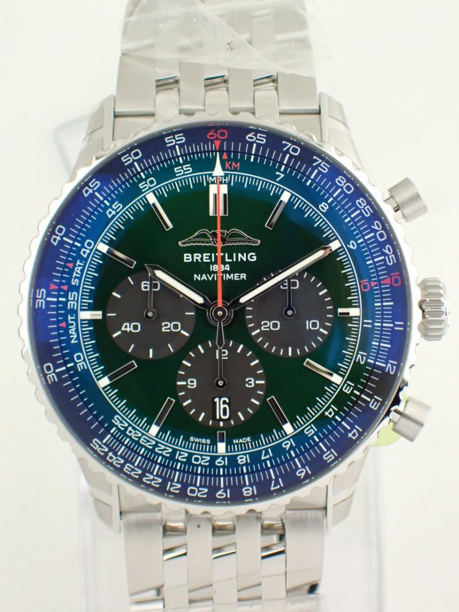 ブライトリング ナビタイマー AB0137241L1A1 グリーン 46mm、クロノグラフ、メンズ(NS※新品)