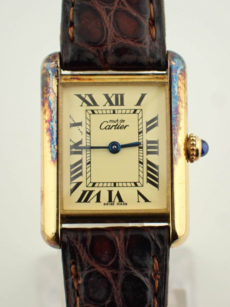 カルティエ タンク W1017354 ゴールド SMサイズ、レザーストラップ(A※中古)