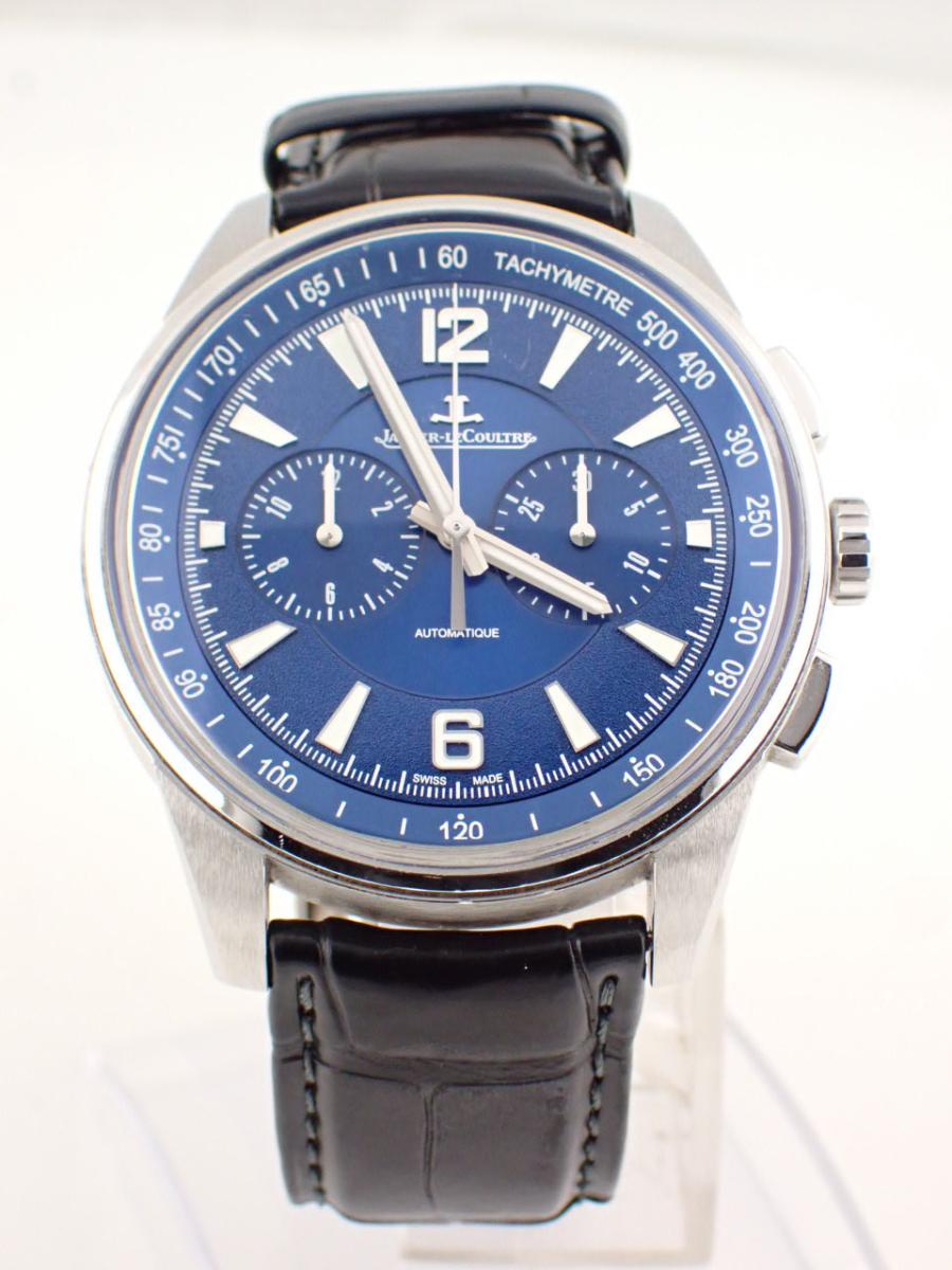 ジャガールクルト ポラリス Q9028180 オーシャンブルー クロノグラフ、レザーストラップ、メンズ(A※中古)