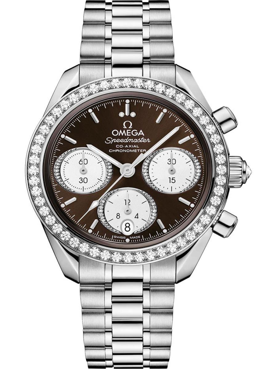 オメガ スピードマスター 324.15.38.50.63.001 ブラウン Speedmaster 38 mm, ステンレススティール - 324.15.38.50.63.001 ユニセックス　38ｍｍ　キャリバー  オメガ 333﻿0　パワーリザーブ 52時﻿間　(新品未使用)