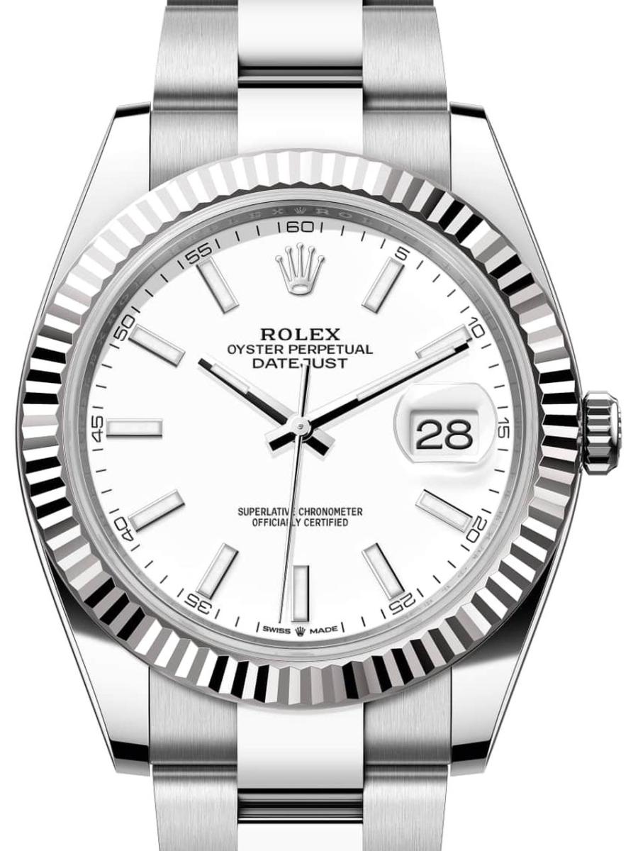 ロレックス デイトジャスト 126334-0009 ホワイト オイスター、41 mm、オイスタースチール＆ホワイトゴールド 126334 メンズ　41ｍｍ　キャリバー 3235　パワーリザーブ 約70時間　オイスターブレス(新品未使用)
