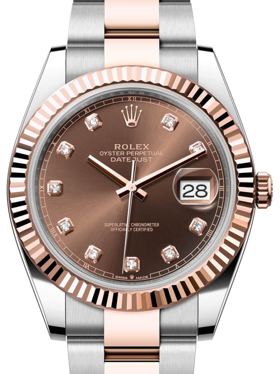 ロレックス デイトジャスト 126331-0003 チョコレート オイスター、41 mm、オイスタースチール＆エバーローズゴールド 126331 メンズ　41ｍｍ　キャリバー 3235　パワーリザーブ 約70時間　オイスターブレス(新品未使用)
