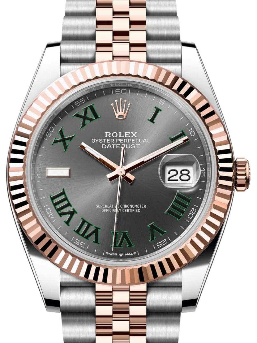 ロレックス デイトジャスト 126331-0016 スレート オイスター、41 mm、オイスタースチール＆エバーローズゴールド 126331 メンズ　41ｍｍ　キャリバー 3235　パワーリザーブ 約70時間　ジュビリーブレス(新品未使用)