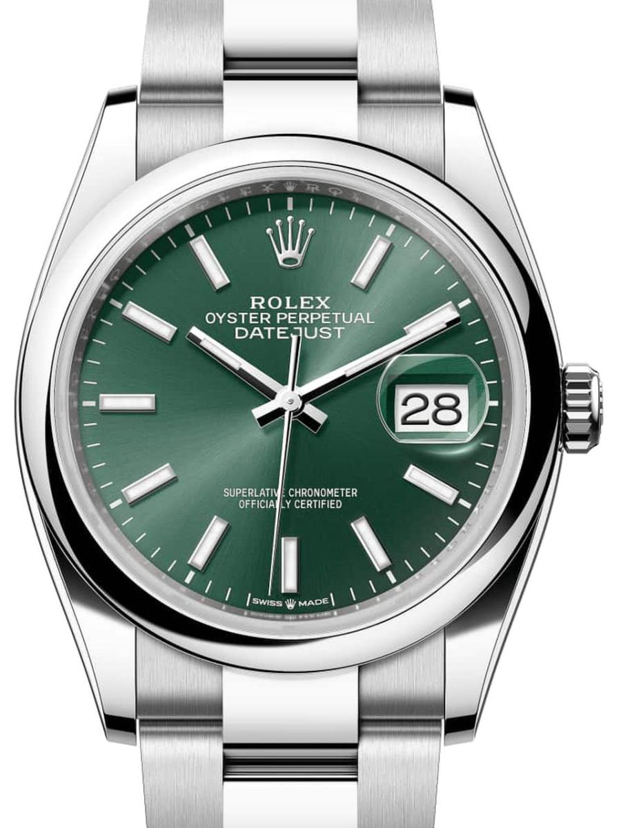 ロレックス デイトジャスト 126200-0024 ミントグリーン オイスター、36 mm、オイスタースチール 126200 ユニセックス　36ｍｍ　キャリバー 3255　パワーリザーブ 約70時間　プレジデントブレス(新品未使用)