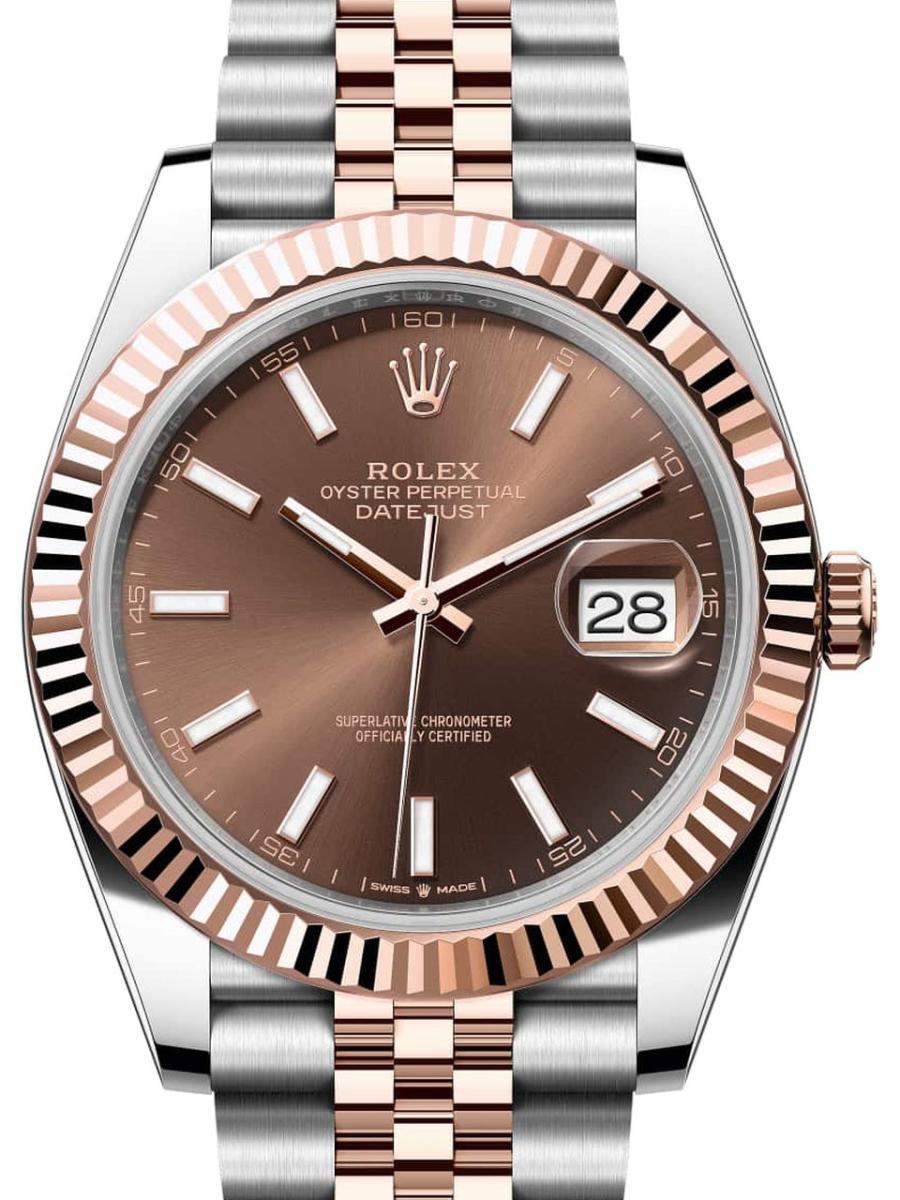 ロレックス デイトジャスト 126331-0002 チョコレート オイスター、41 mm、オイスタースチール＆エバーローズゴールド 126331 メンズ　41ｍｍ　キャリバー 3235　パワーリザーブ 約70時間　ジュビリーブレス(新品未使用)