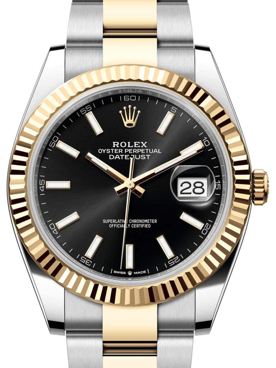 ロレックス デイトジャスト 126333-0013 ブライトブラック オイスター、41 mm、オイスタースチール＆イエローゴールド 126333 メンズ　41ｍｍ　キャリバー 3235　パワーリザーブ 約70時間　オイスターブレス(新品未使用)