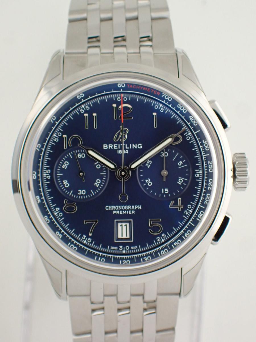 ブライトリング プレミエ AB0145171C1A1 ブルー 42mm、クロノグラフ、デイト(NS※新品)