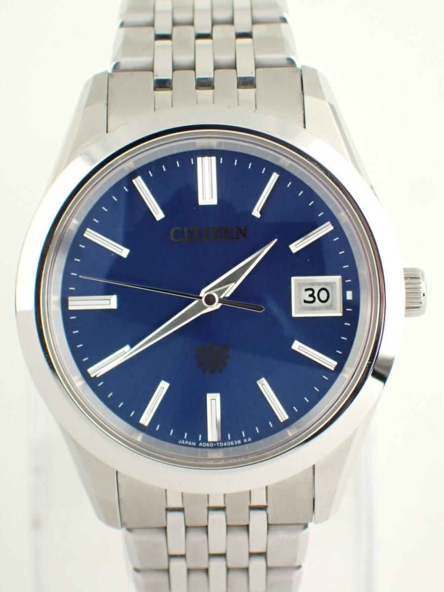 シチズン ザ・シチズン AQ4100-57L ブルー 38.3mm、パーペチュアルカレンダー、デイト(AA※美品中古、スクラッチ少し有り)