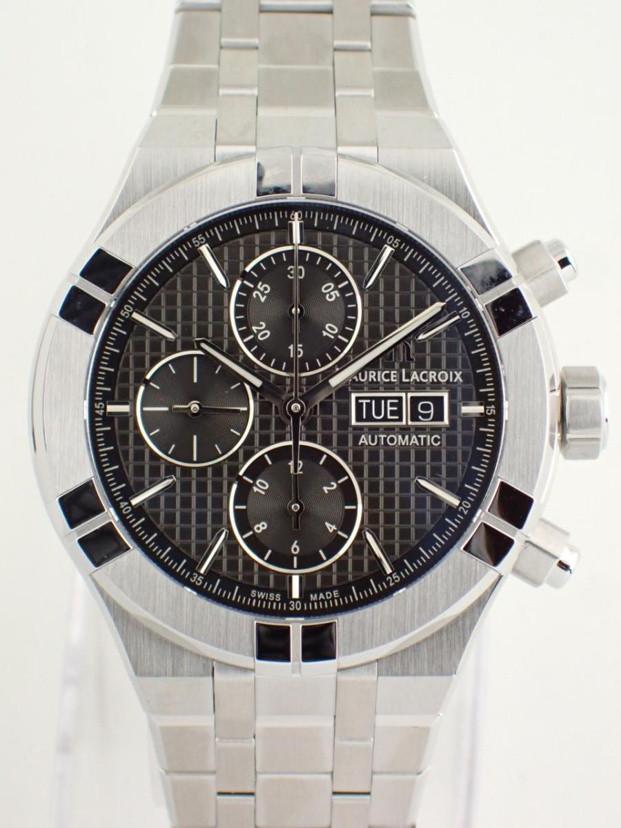 モーリスラクロア アイコン AI6038-SS002-330-1 ブラック 44mm、デイデイト、クロノグラフ(NS※新品)