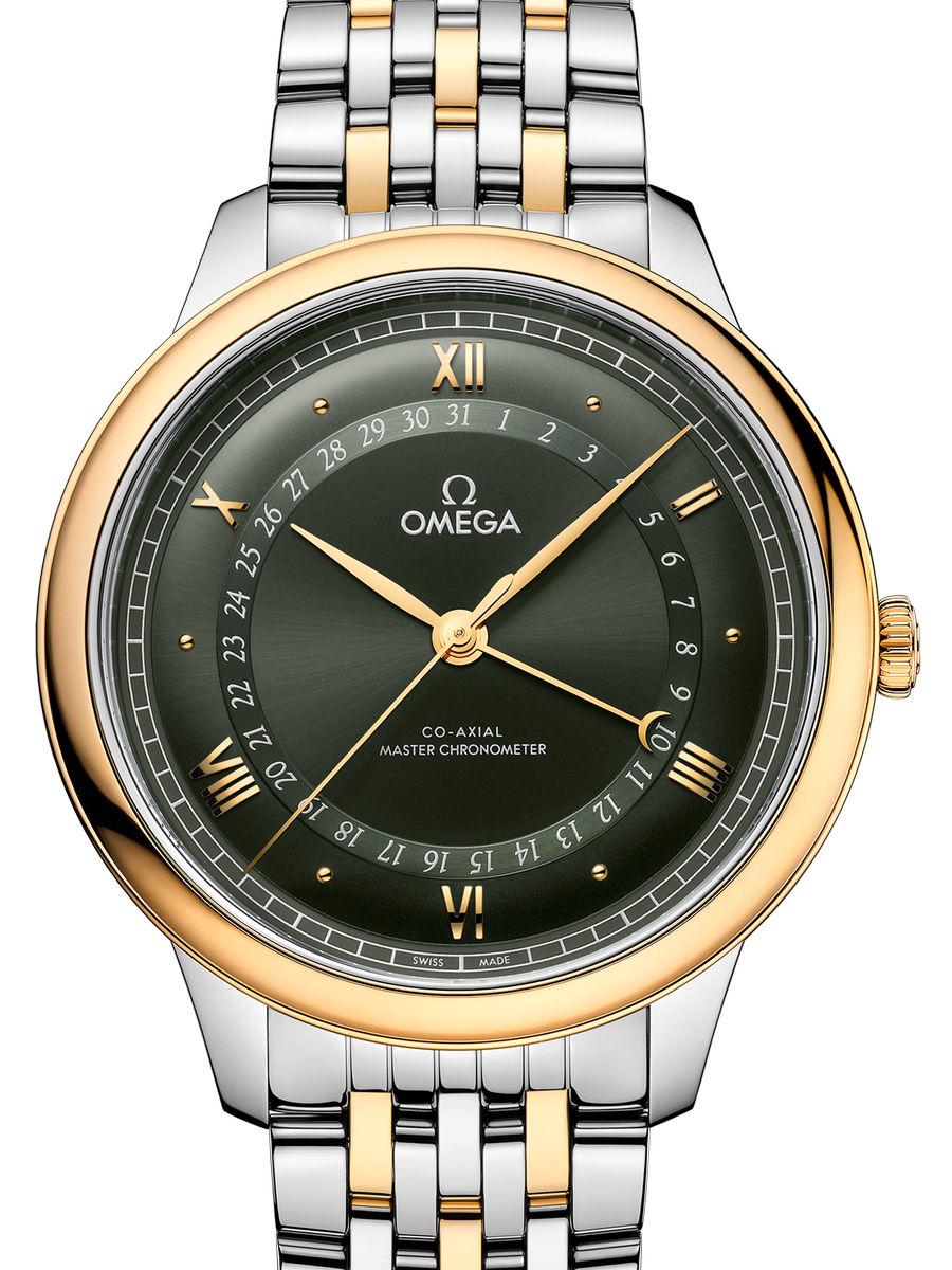 オメガ デ・ビル 434.20.42.22.10.001 グリーン デビル　プレステージ  グリーンダイヤル メンズ　42mm　キャリバ﻿ー オメガ 893﻿6　パワーリザー﻿ブ 60時﻿間　シースルーバック(新品未使用)