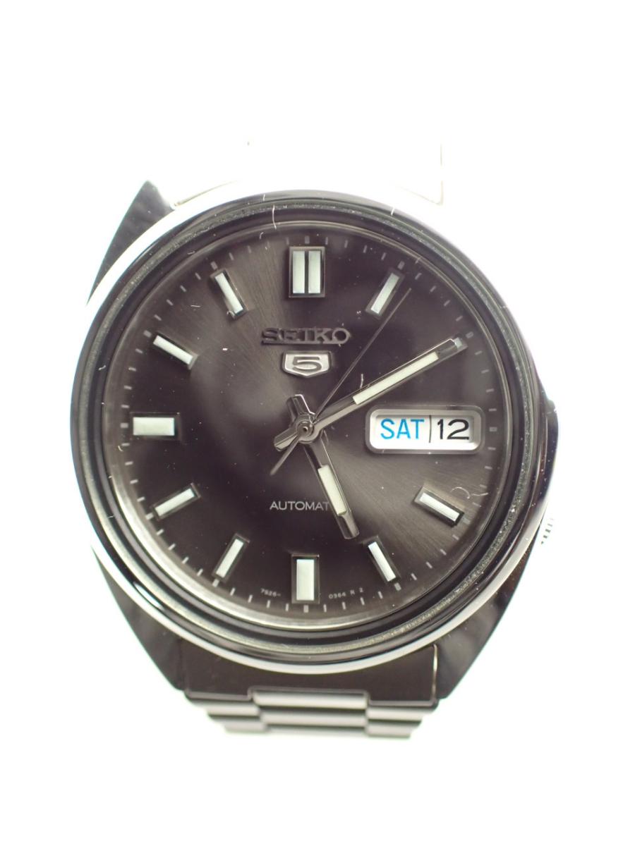 セイコー 5スポーツ SNXS79K1 チャコールグレー 37mm、デイデイト、シースルーバック(A※中古)