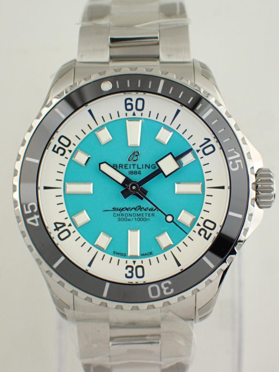 ブライトリング スーパーオーシャン A17376211L2A1 ブルー、ホワイト 44mm、セラミックベゼル、メンズ(NS※新品)