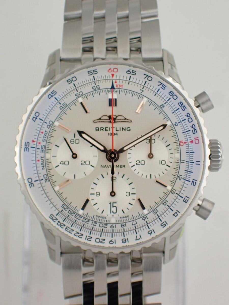 ブライトリング ナビタイマー AB0139211G1A1 オパーリンホワイト 41mm、クロノグラフ、メンズ(NS※新品)
