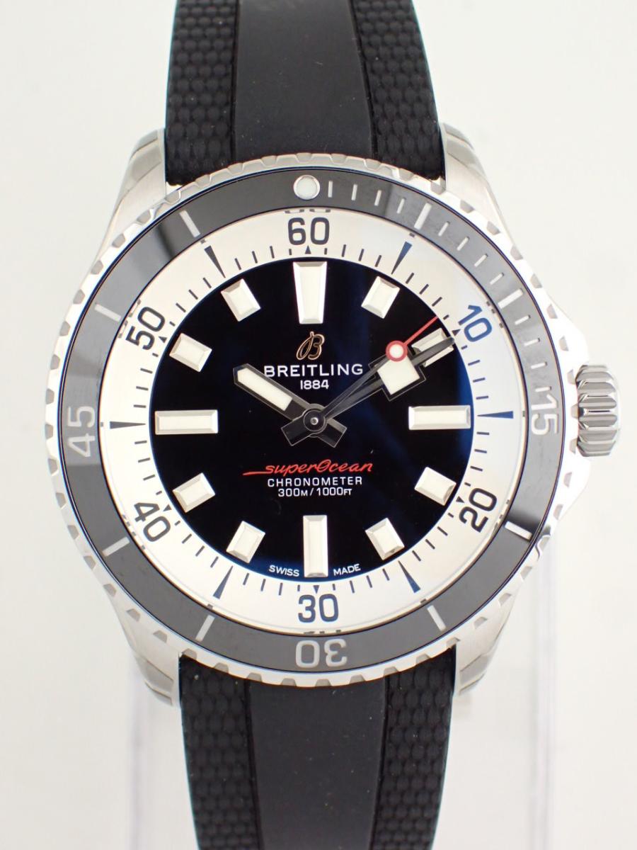 ブライトリング スーパーオーシャン A17375211B1S1 ブラック、ホワイト 42mm、セラミックベゼル、ラバーストラップ(NS※新品)