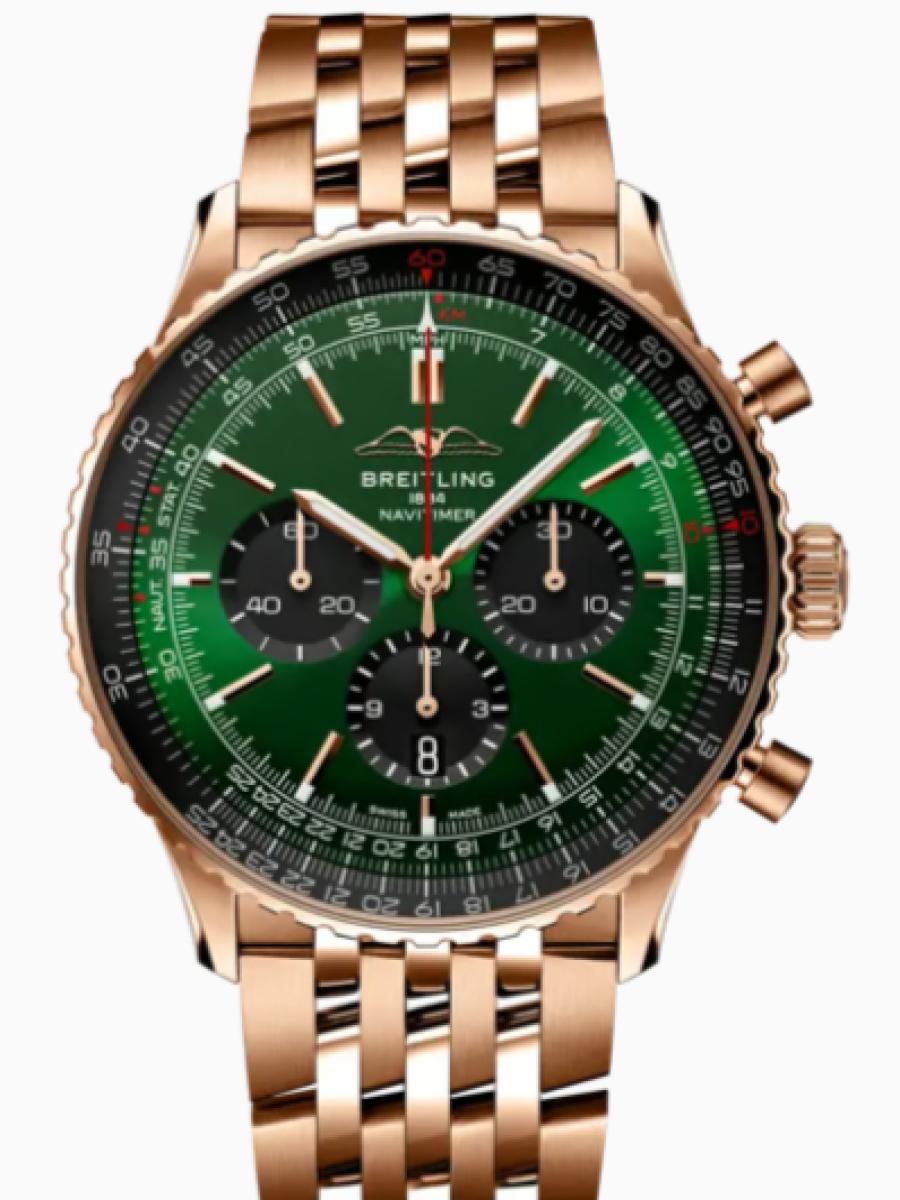 ブライトリング ナビタイマー RB0137241L1R1 グリーン ナビタイマー B01 クロノグラフ 46 メンズ　46mm　キャリバー  ブライトリング01　パワーリザーブ  約70時間(新品未使用)