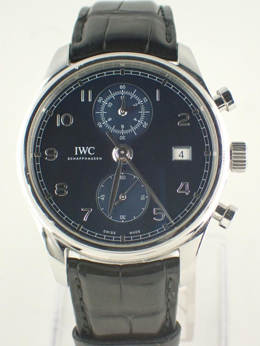 IWC ポルトギーゼ IW390303 ブルー 同軸積算計、フライバック機能、クロノグラフ(A※傷有り、中古)