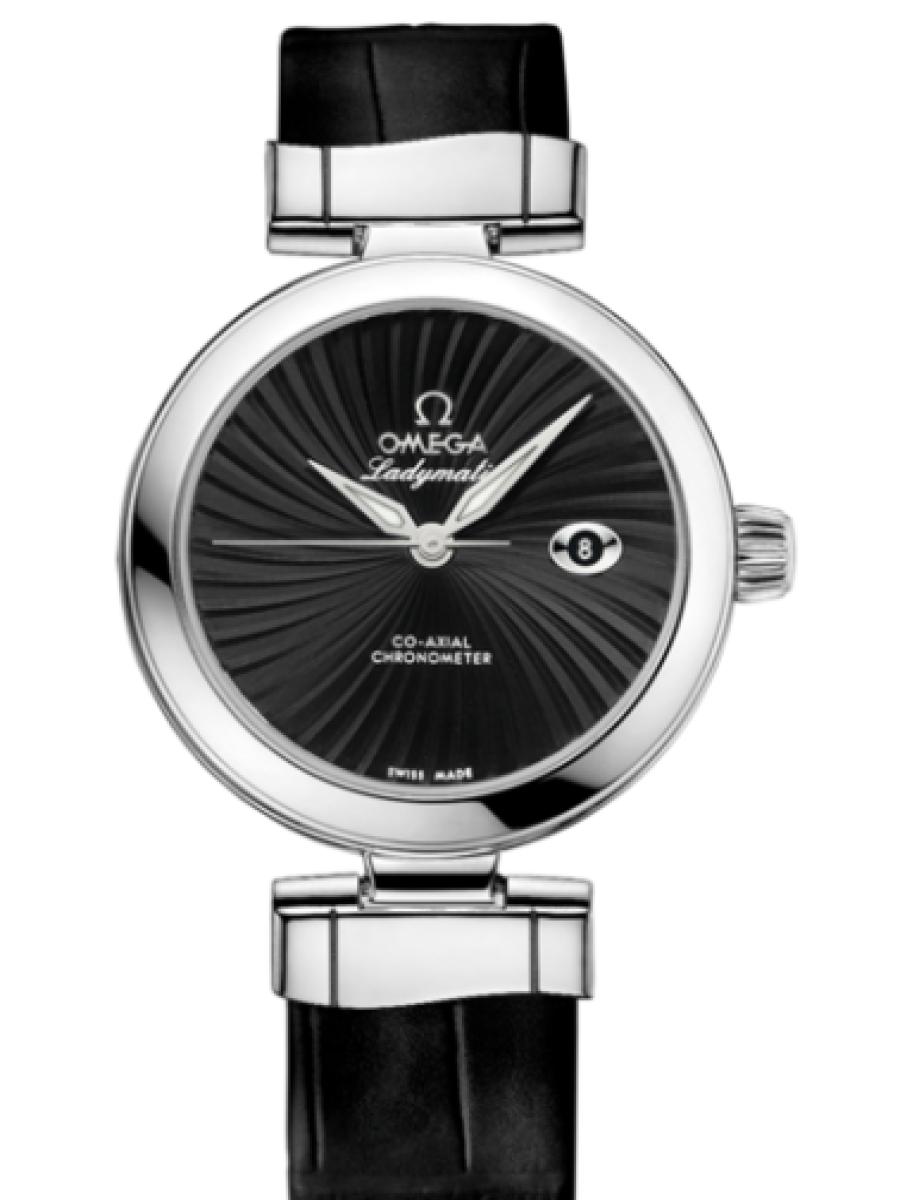 オメガ デ・ビル 425.33.34.20.01.001 ブラック Ladymatic ブラックダイヤル　デイト表示 レディース　34mm　キャリバ﻿ー オメガ 852﻿0　パワーリザー﻿ブ 50時﻿間(新品未使用)