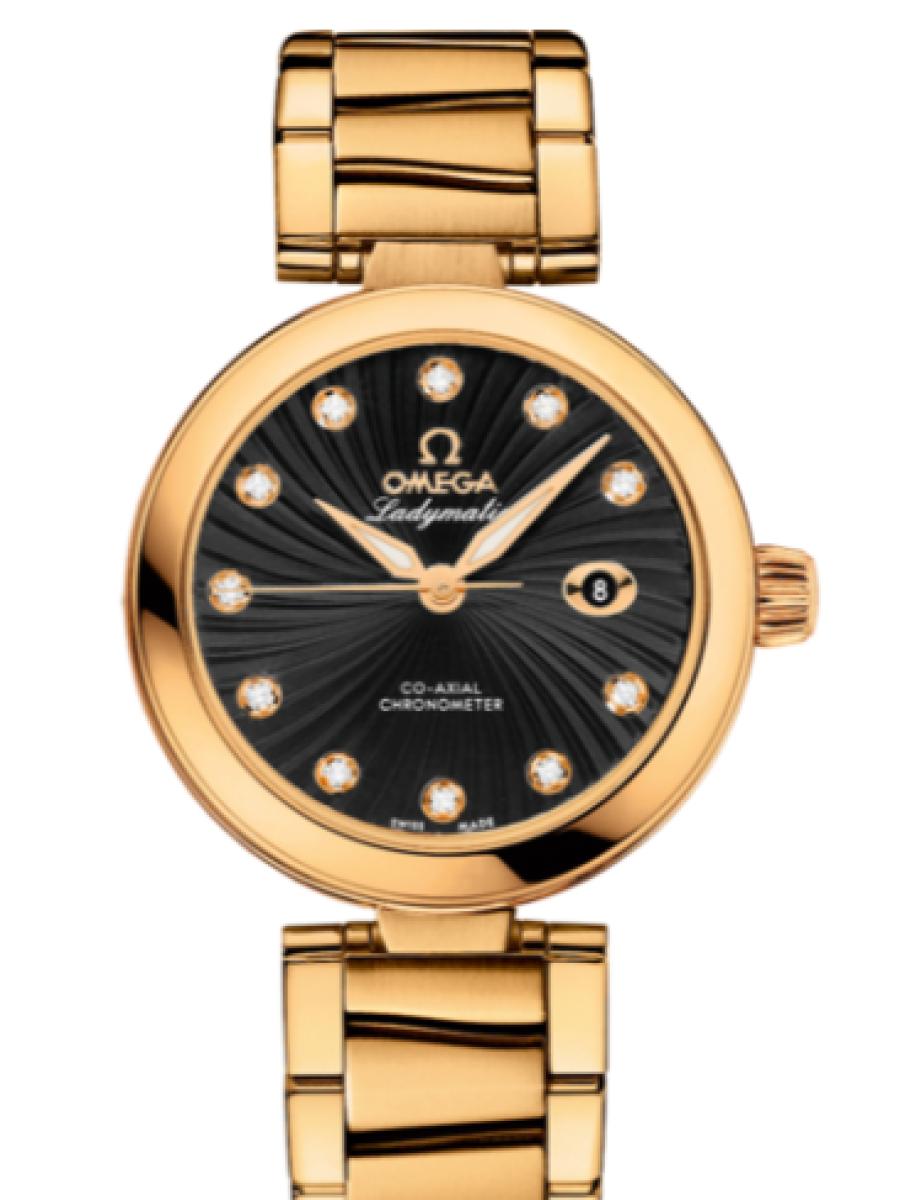 オメガ デ・ビル 425.60.34.20.51.002 ブラック Ladymatic ブラックダイヤル　ダイヤインデックス　 レディース　34mm　(新品未使用)