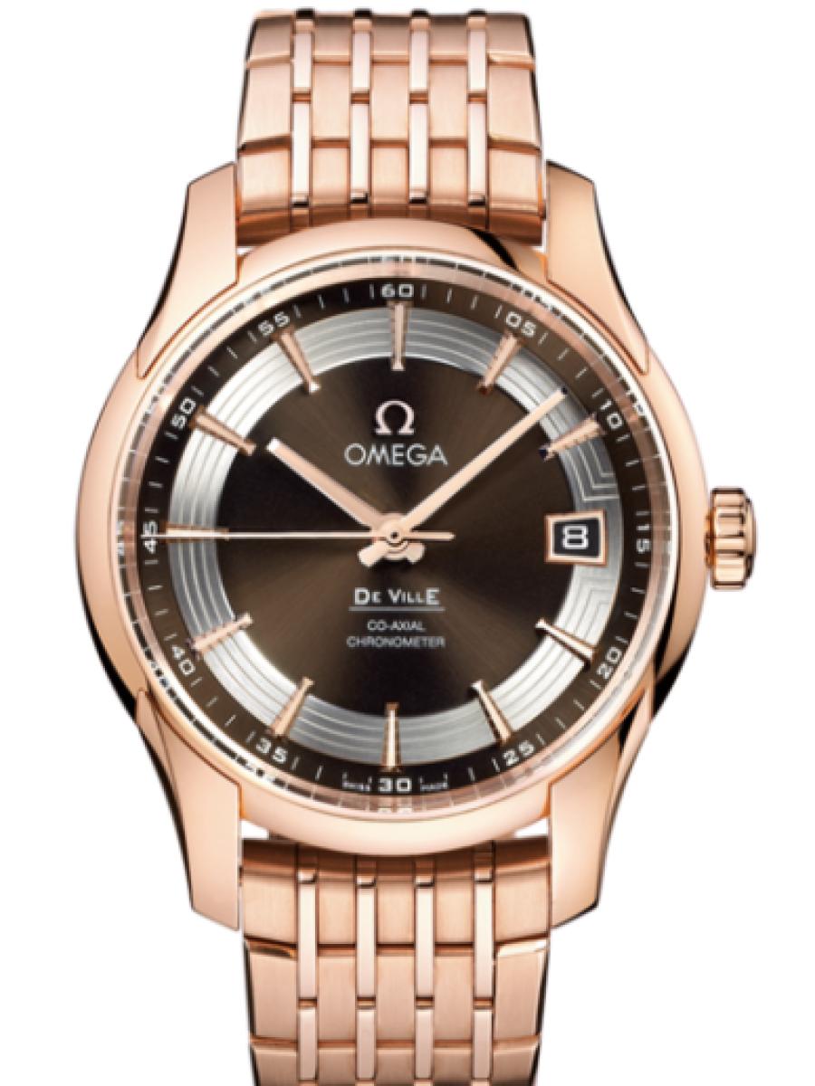 オメガ デ・ビル 431.60.41.21.13.001 ブラウン アワー・ヴィジョン 41 mm, レッドゴールド ブラウンダイヤル　デイト表示 メンズ　41mm　パワーリザー﻿ブ 60時﻿間　キャリバ﻿ー オメガ 850﻿1(新品未使用)