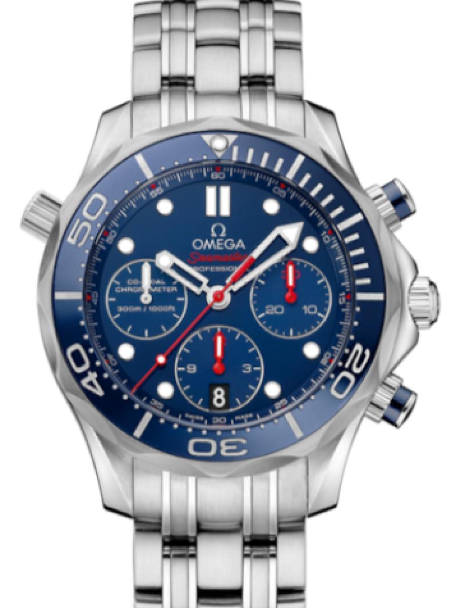 オメガ シーマスター 212.30.44.50.03.001 ブルー ダイバー 300M ブルーダイヤル　クロノ　デイト表示 メンズ　44 mm　キャリバ﻿ー オメガ 333﻿0　パワーリザー﻿ブ 52時﻿間(新品未使用)