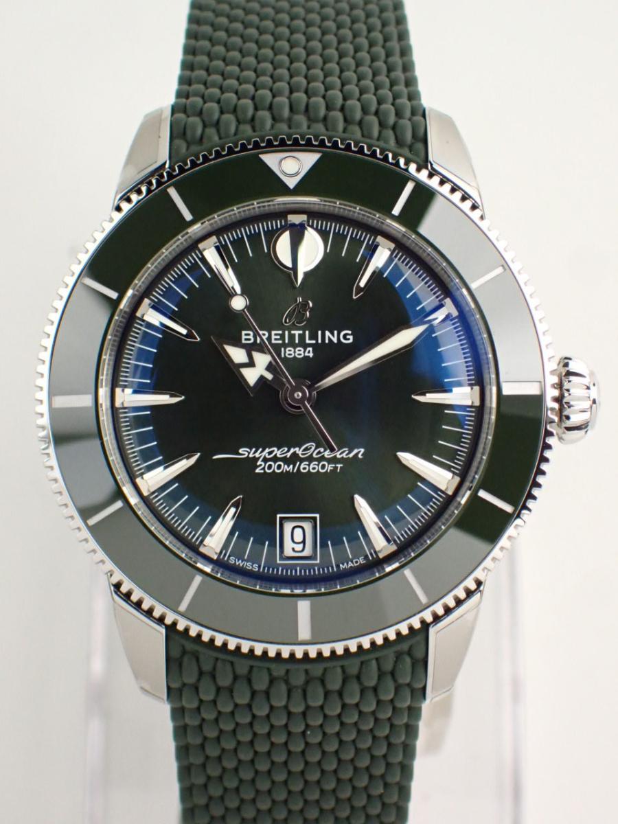 ブライトリング スーパーオーシャン AB3110361L1S1 グリーン 40mm、デイト、ラバーストラップ(NS※新品)