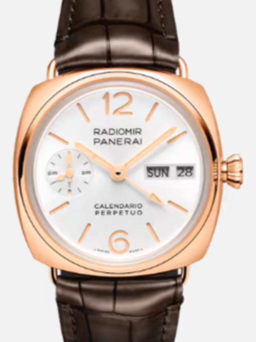 パネライ ラジオミール PAM01453 ホワイト パーペチュアルカレンダー　スモールセコンド　デイデイト メンズ　45mm　キャリバーP.4100　パワーリザーブ3日間(新品未使用)